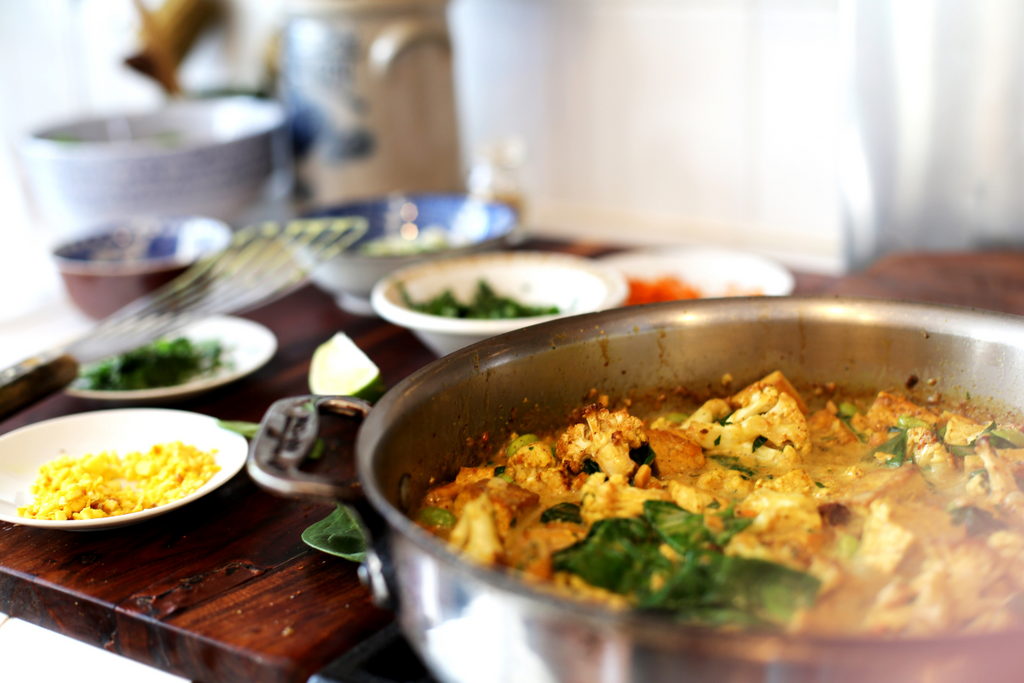 Cauliflower with Tofu and Tikka Spices